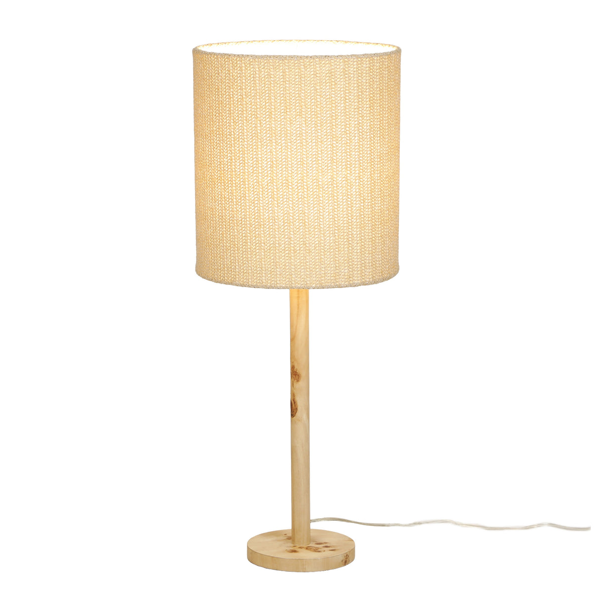 Lamia Natural Burl and Raffia Contract-Grade Table Lamp - View 4