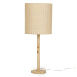 Lamia Natural Burl and Raffia Contract-Grade Table Lamp - View 1