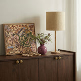 Lamia Natural Burl and Raffia Contract-Grade Table Lamp - View 2