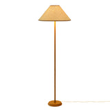 Keria Natural Vegan Leather and Raffia Contract-Grade Floor Lamp - View 4
