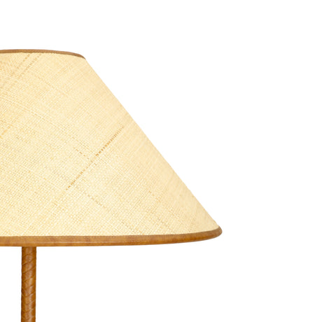 Keria Natural Vegan Leather and Raffia Contract-Grade Floor Lamp - View 6