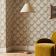 Keria Natural Vegan Leather and Raffia Contract-Grade Floor Lamp - View 1