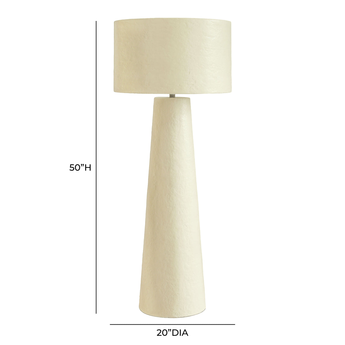 Yala Cream Papier Mache Floor Lamp - View 6