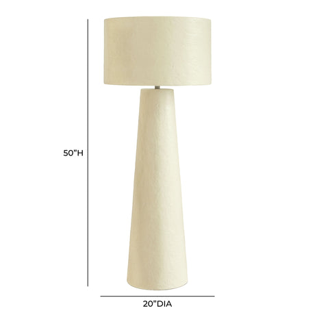 Yala Cream Papier Mache Floor Lamp - View 6