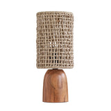 Kombu Natural Raffia and Wood Small Table Lamp - View 1