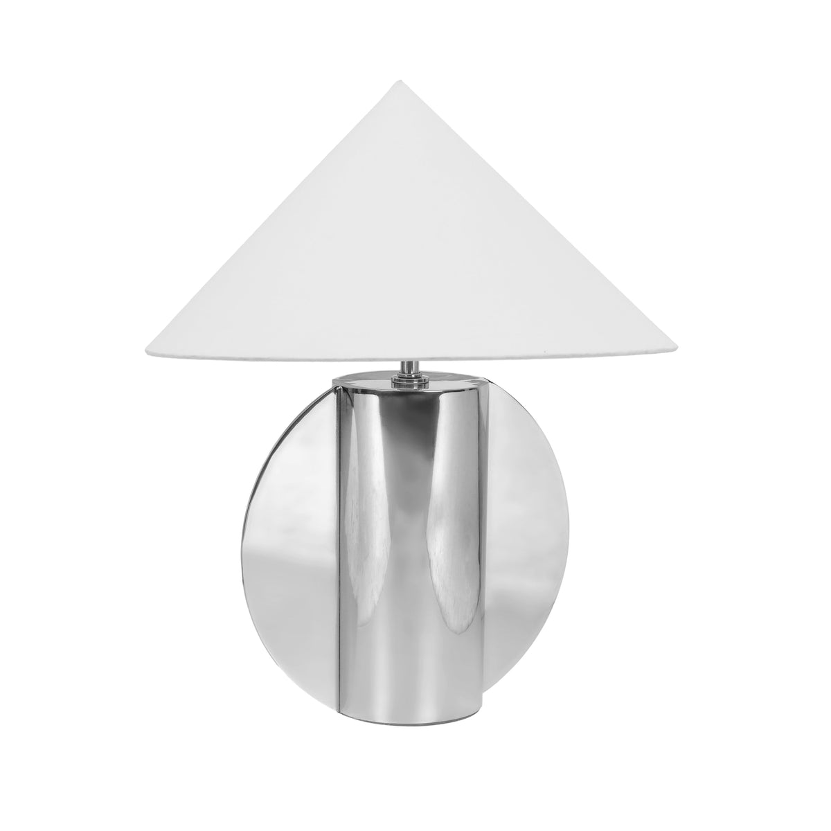 Geo Semi-Circled Chrome Table Lamp - View 4