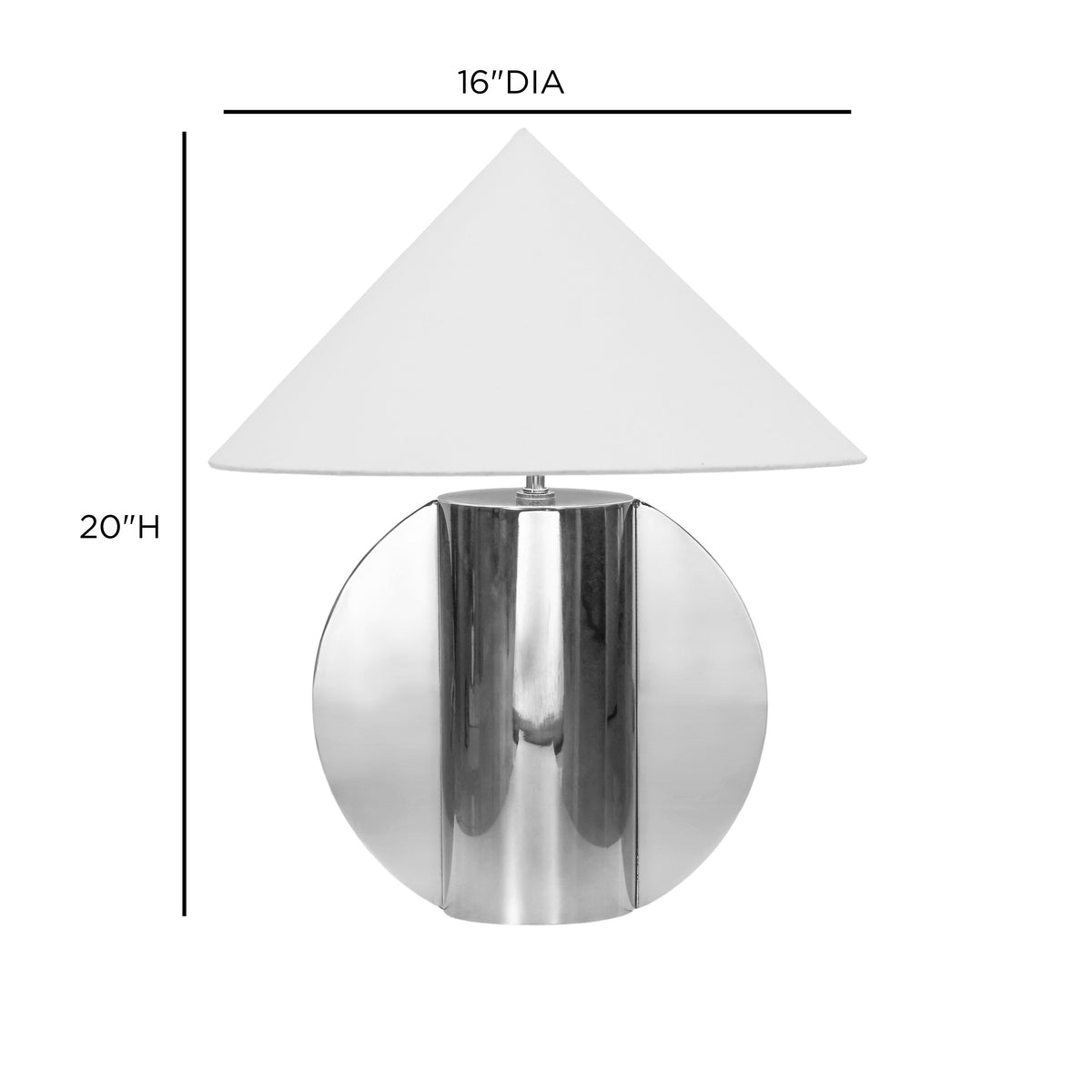 Geo Semi-Circled Chrome Table Lamp - View 6