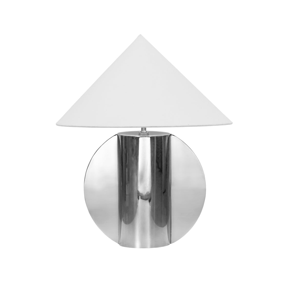 Geo Semi-Circled Chrome Table Lamp - View 1
