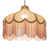 Buchanan Jute Fringed Scalloped Pendant Light - View 4