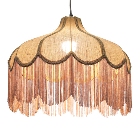 Buchanan Jute Fringed Scalloped Pendant Light - View 4