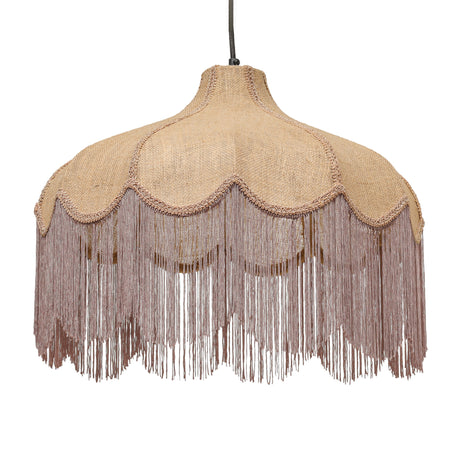 Buchanan Jute Fringed Scalloped Pendant Light - View 5
