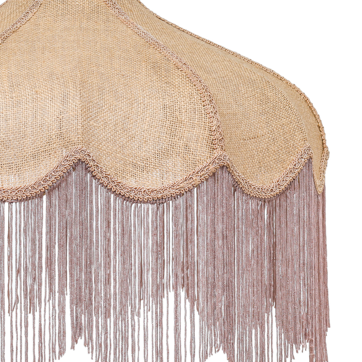 Buchanan Jute Fringed Scalloped Pendant Light - View 6
