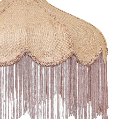 Buchanan Jute Fringed Scalloped Pendant Light - View 6