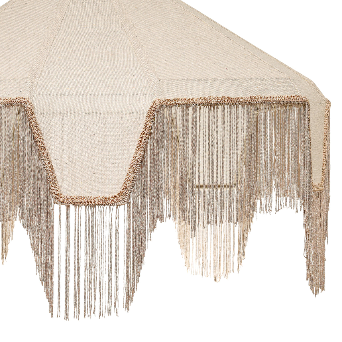 Buchanan Fabric Fringed Angled Pendant Light - View 5