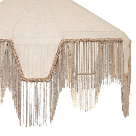 Buchanan Fabric Fringed Angled Pendant Light - View 5