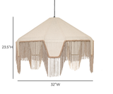 Buchanan Fabric Fringed Angled Pendant Light - View 6