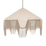 Buchanan Fabric Fringed Angled Pendant Light - View 1