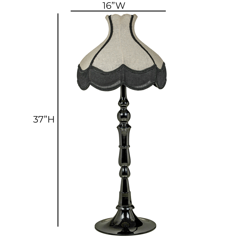 Buchanan Black Aluminum Table Lamp dimensions