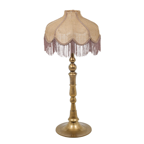 Buchanan Jute Fringed Scalloped Table Lamp - View 4
