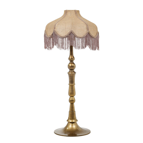Buchanan Jute Fringed Scalloped Table Lamp - View 1