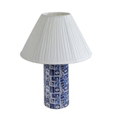 Stamp Blue Pleated Table Lamp - View 4