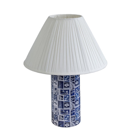 Stamp Blue Pleated Table Lamp - View 4