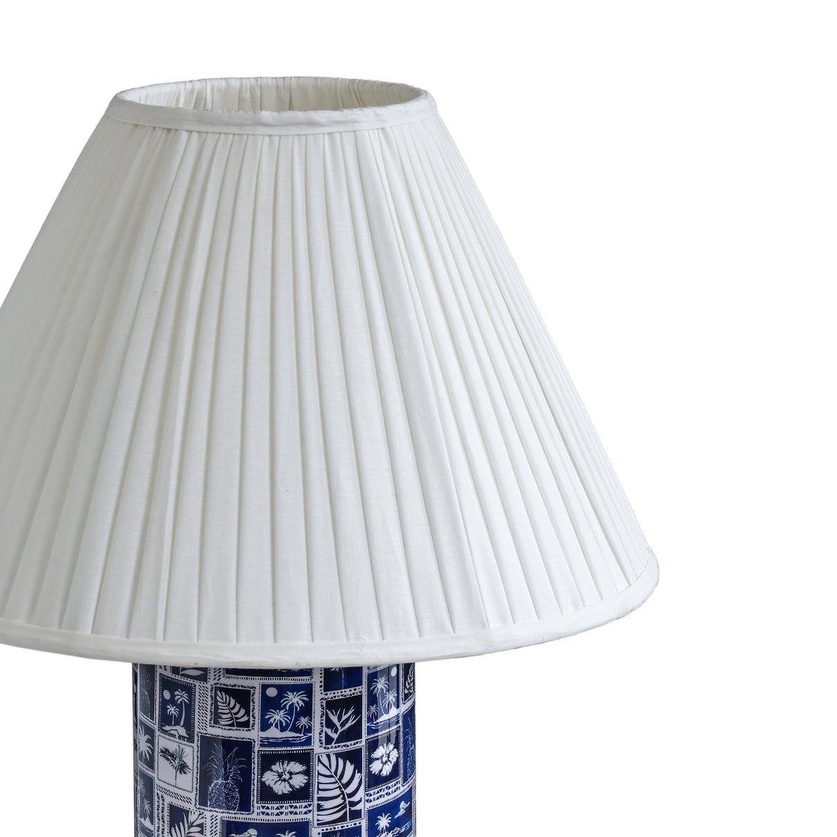 Stamp Blue Pleated Table Lamp - View 5