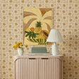 Edith Scalloped Papier Mache Flower Pleated Table Lamp - View 1
