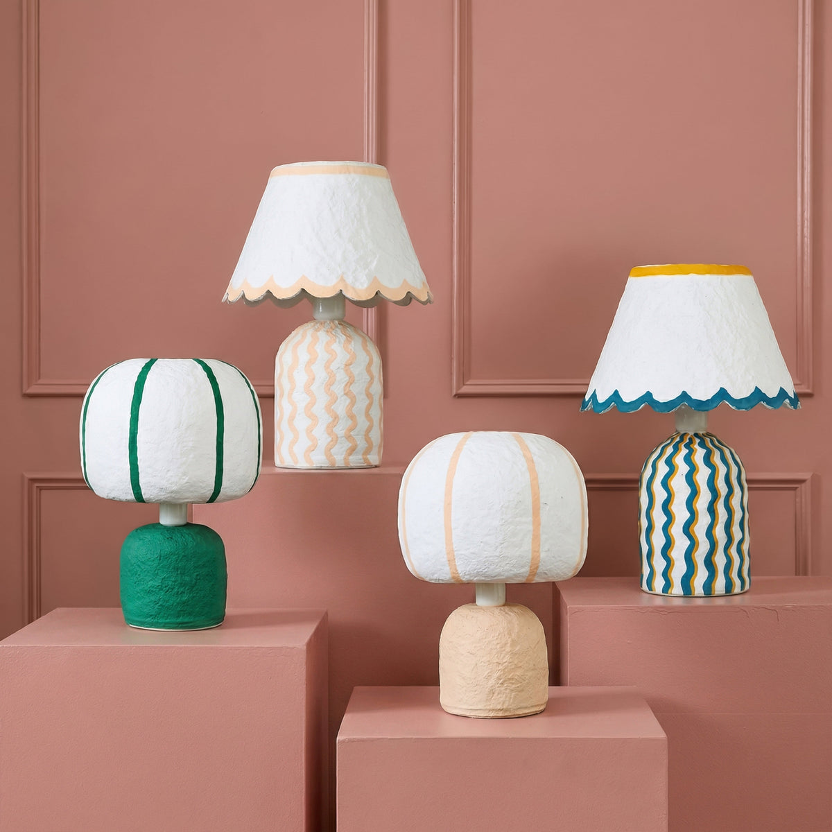 Margate Cotton Mache Table Lamp - View 2