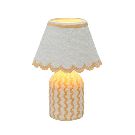 Blum Scalloped Cotton Mache Table Lamp - View 3