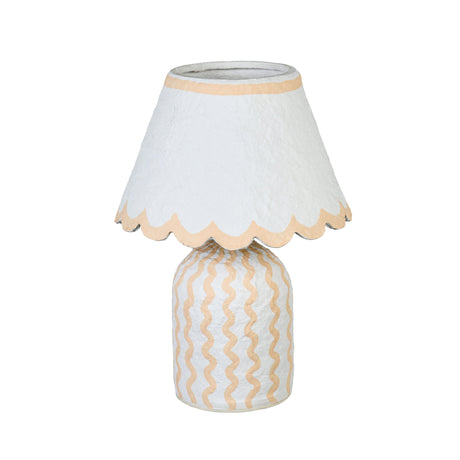 Blum Scalloped Cotton Mache Table Lamp - View 4