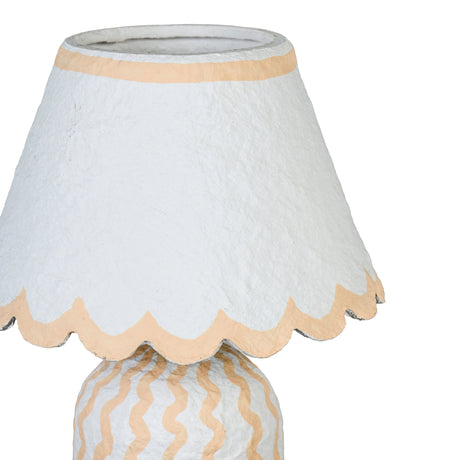 Blum Scalloped Cotton Mache Table Lamp - View 5