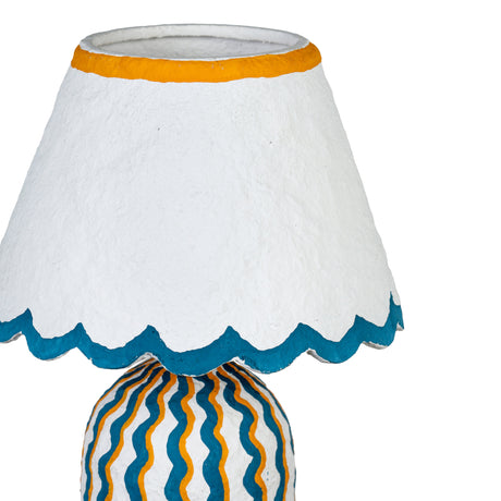 Blum Scalloped Cotton Mache Table Lamp - View 11
