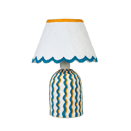 Blum Scalloped Cotton Mache Table Lamp - View 7