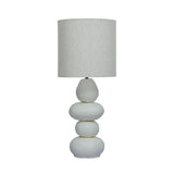 Pebble Cream Papier Mache Table Lamp - View 1