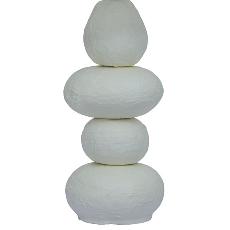 Pebble Cream Papier Mache Table Lamp - View 3