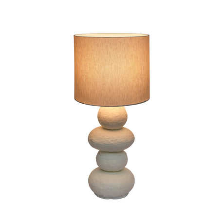 Pebble Cream Papier Mache Table Lamp - View 4