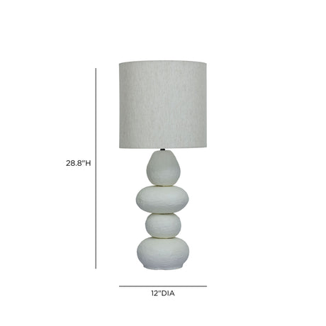 Pebble Cream Papier Mache Table Lamp - View 5
