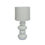 Pebble Cream Papier Mache Table Lamp - View 2