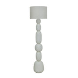 Pebble Cream Papier Mache Floor Lamp - View 2