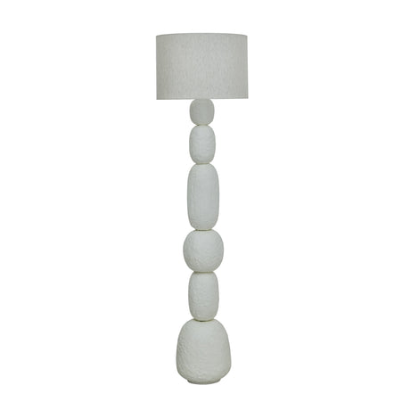 Pebble Cream Papier Mache Floor Lamp - View 1