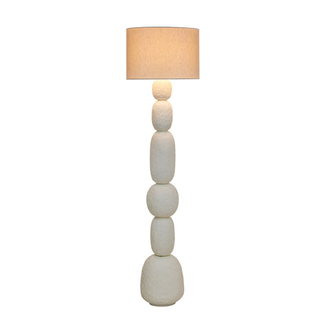Pebble Cream Papier Mache Floor Lamp - View 3