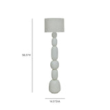 Pebble Cream Papier Mache Floor Lamp - View 6