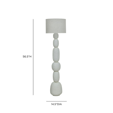 Pebble Cream Papier Mache Floor Lamp - View 6