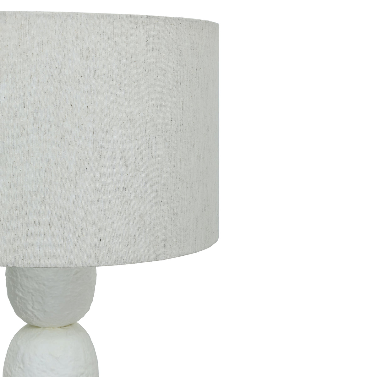 Pebble Cream Papier Mache Floor Lamp - View 4