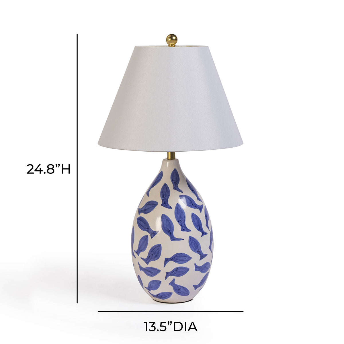 Sardine White & Blue Ceramic Table Lamp - View 6