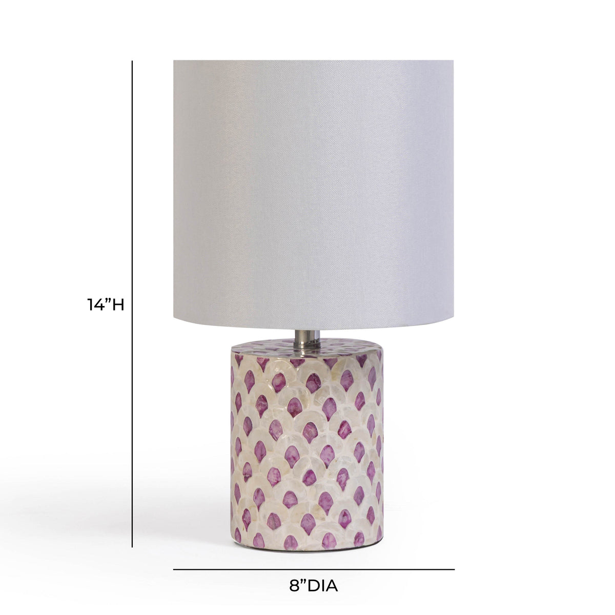 Merlot White Capiz Shell Table Lamp - View 6