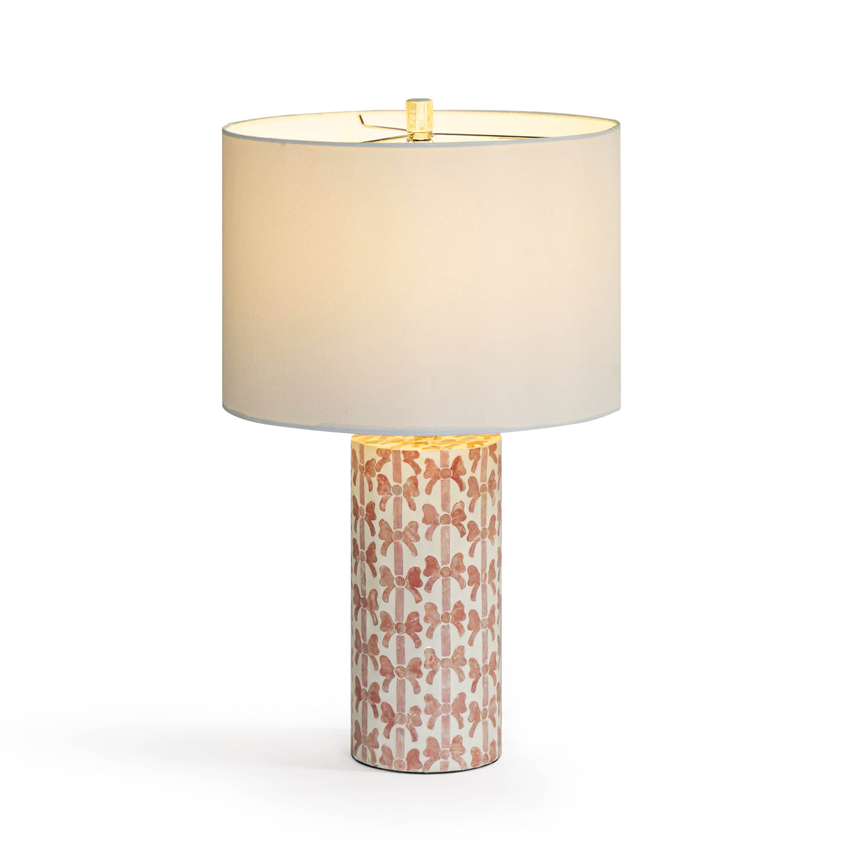 Lassy Pink Ribbon Capiz Shell Table Lamp - View 3