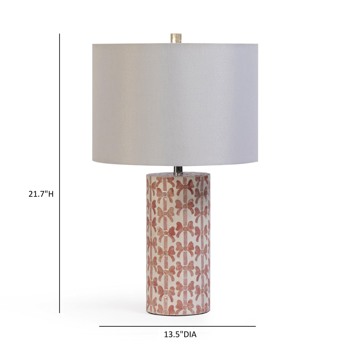 Lassy Pink Ribbon Capiz Shell Table Lamp - View 8