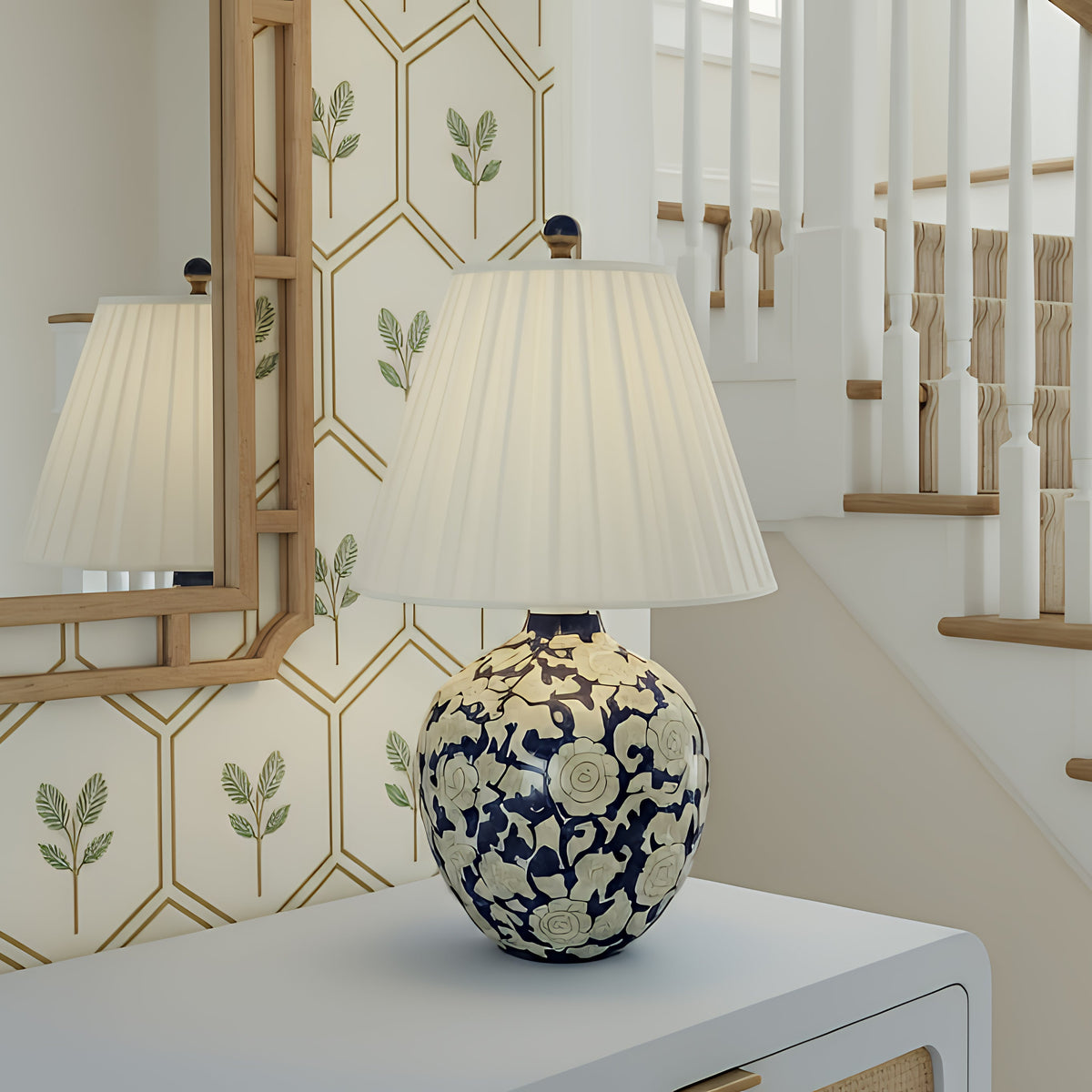 Diana Blue & White Table Lamp - View 2